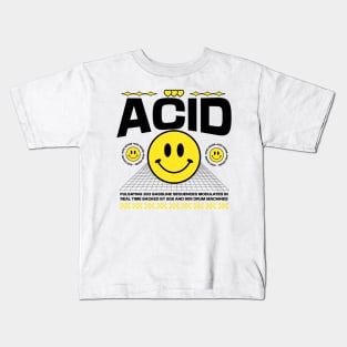 ACID HOUSE  - Smiley's side by side (yellow/black) Kids T-Shirt
